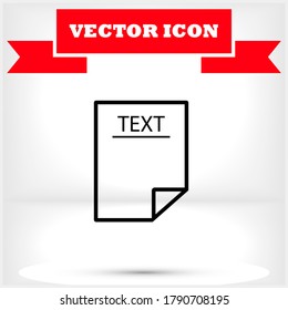 Text vector icon , lorem ipsum Flat design