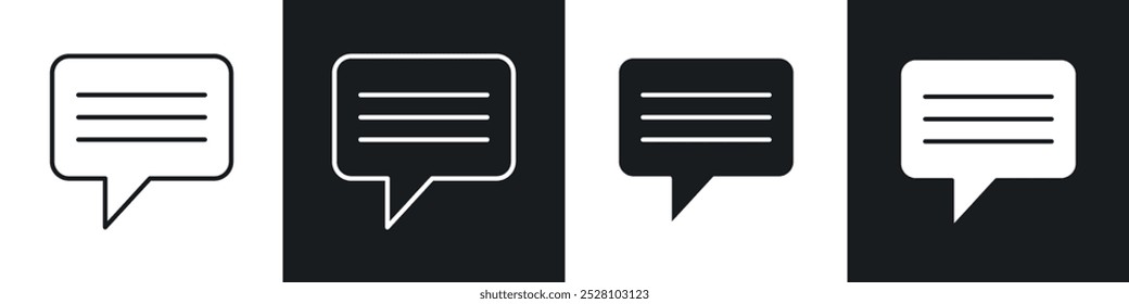 Conjunto de iconos de Vector de texto en blanco y negro