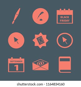 text vector icons set. with mail, cursor, holy quran and book in set