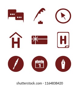 text vector icons set. with pen ink, fountain pen, speech clouds and first september calendar in set