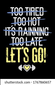 Text vector illustration related to physical exercise.