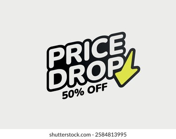 Text Vector Price Drop 50% OFF. Outlet Sale