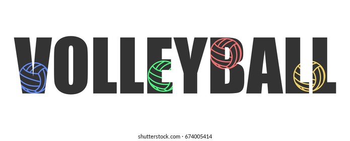 Text Volleyball logo text inversion colors banner