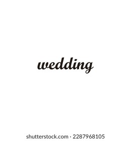 Text,  "wedding", geometric symbol simple logo vector