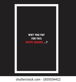 text white square on black background use for Tshirt