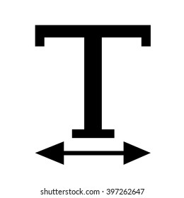 Text Width edit icon Illustration design