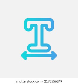 Text width icon in gradient style about text editor, use for website mobile app presentation