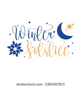 Text WINTER SOLSTICE on white background