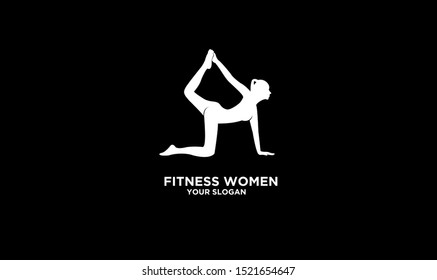 text  women fitness logo illustration vector template