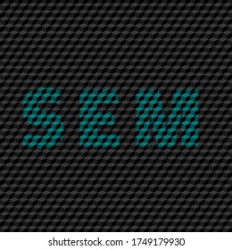 text of the word "Search Engine Marketing", in capital letter on texture in rigid and strong black color