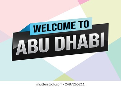 Bienvenido a Abu Dhabi UAE icono de la ciudad de la ciudad de los Emiratos Árabes Unidos cartel Vector de diseño moderno gráfico puede utilizar el Anuncio, volante, Web, estudio, educación, evento deportivo, promoción especial viaje de vacaciones de vacaciones

