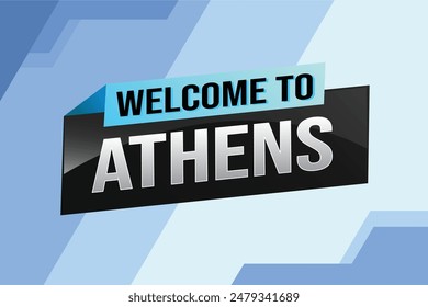 text word welcome to Athens city icon logo poster vector modern design graphic can use banner, flyer, web, study, education, sport event, special promo tour trip vacation holiday

