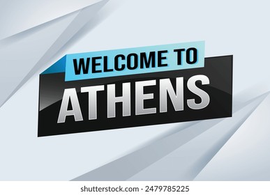 text word welcome to Athens city icon logo poster vector modern design graphic can use banner, flyer, web, study, education, sport event, special promo tour trip vacation holiday

