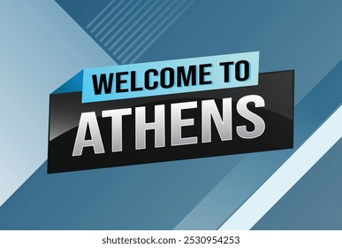 text wort willkommen zu Athen stadt symbol logo poster vektor moderne design grafik kann verwenden banner, flyer, web, studie, bildung, sport event, spezielle aktion tour trip holiday

