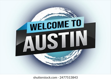 Bienvenido a la ciudad de Austin TX icono logo póster Vector de diseño moderno gráfico puede utilizar el Anuncio, volante, Web, estudio, educación, evento deportivo, promoción especial viaje de vacaciones de vacaciones

