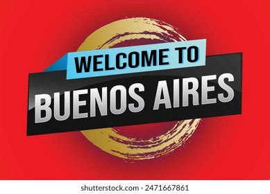 text word welcome to Buenos Aires city icon logo poster vector modern design graphic can use banner, flyer, web, study, education, sport event, special promo tour trip vacation holiday

