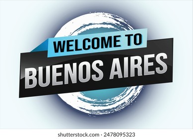 text word welcome to Buenos Aires city icon logo poster vector modern design graphic can use banner, flyer, web, study, education, sport event, special promo tour trip vacation holiday

