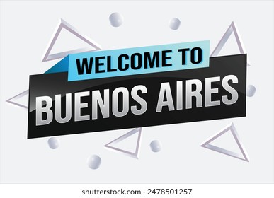 text word welcome to Buenos Aires city icon logo poster vector modern design graphic can use banner, flyer, web, study, education, sport event, special promo tour trip vacation holiday

