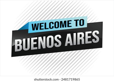 text word welcome to Buenos Aires city icon logo poster vector modern design graphic can use banner, flyer, web, study, education, sport event, special promo tour trip vacation holiday

