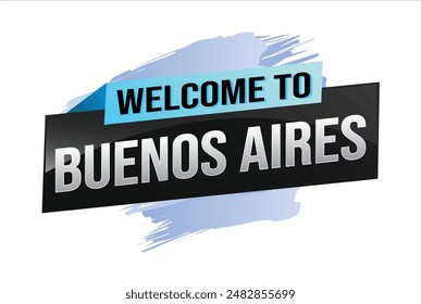 text word welcome to Buenos Aires city icon logo poster vector modern design graphic can use banner, flyer, web, study, education, sport event, special promo tour trip vacation holiday

