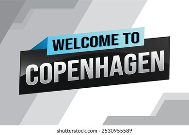 text word welcome to Copenhagen city icon logo poster vector modern design graphic can use banner, flyer, web, study, education, sport event, special promo tour trip vacation holiday

