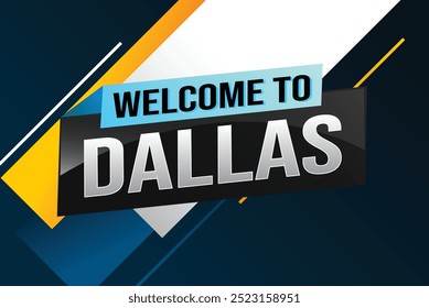 text word welcome to Dallas city USA icon logo poster vektor moderne design grafik kann verwenden banner, flyer, web, slot casino, hotel, sport event, spezielle promo tour trip holiday

