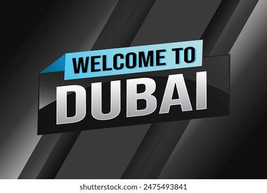 Bienvenido a la ciudad de Dubai EAU icono de la ciudad de los EAU cartel de Vector de diseño moderno gráfico puede utilizar el Anuncio, volante, Web, estudio, educación, evento deportivo, promoción especial viaje de vacaciones de vacaciones

