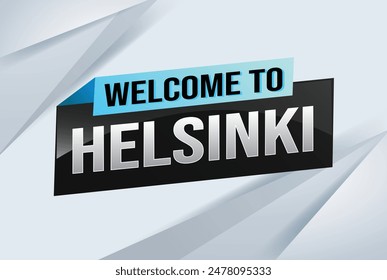 text word welcome to Helsinki city icon logo poster vector modern design graphic can use banner, flyer, web, study, education, sport event, special promo tour trip vacation holiday

