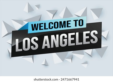 text word welcome to LA Los Angles city USA icon logo poster vector modern design graphic can use banner, flyer, web, study, education, sport event, special promo tour trip vacation holiday

