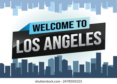 text word welcome to LA Los Angles city USA icon logo poster vector modern design graphic can use banner, flyer, web, study, education, sport event, special promo tour trip vacation holiday

