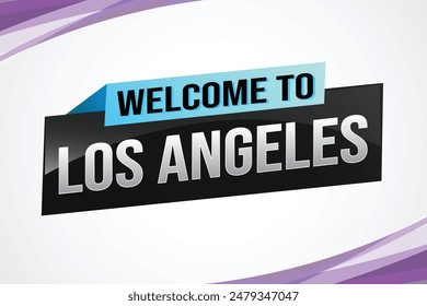 Textwort Willkommen bei LA Los Angles City USA Icon Logo Poster Vektorgrafik Modernes Design Grafik kann Banner, Flyer, Web, Studium, Bildung, Sportveranstaltung, Sonderaktion Tour Urlaub

