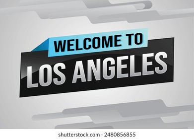 Textwort Willkommen bei LA Los Angles City USA Icon Logo Poster Vektorgrafik Modernes Design Grafik kann Banner, Flyer, Web, Studium, Bildung, Sportveranstaltung, Sonderaktion Tour Urlaub