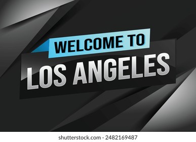 text word welcome to LA Los Angles city USA icon logo poster vector modern design graphic can use banner, flyer, web, study, education, sport event, special promo tour trip vacation holiday

