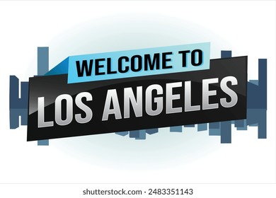 Textwort Willkommen bei LA Los Angles City USA Icon Logo Poster Vektorgrafik Modernes Design Grafik kann Banner, Flyer, Web, Studium, Bildung, Sportveranstaltung, Sonderaktion Tour Urlaub

