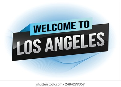 text word welcome to LA Los Angles city USA icon logo poster vector modern design graphic can use banner, flyer, web, study, education, sport event, special promo tour trip vacation holiday

