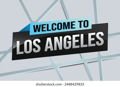 text word welcome to LA Los Angles city USA icon logo poster vector modern design graphic can use banner, flyer, web, study, education, sport event, special promo tour trip vacation holiday

