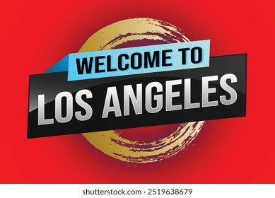 text word welcome to LA Los Angles city USA icon logo poster vector modern design graphic can use banner, flyer, web, study, education, sport event, special promo tour trip vacation holiday

