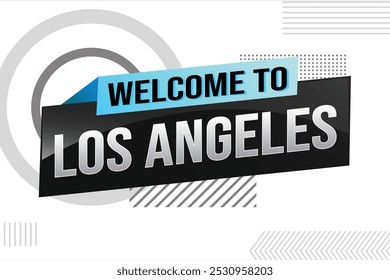 text wort willkommen in LA Los Angeles stadt USA symbol logo poster vektor moderne design grafik kann verwenden banner, flyer, web, studie, bildung, sport event, special promo tour trip holiday

