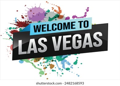 text word welcome to LV Las Vegas city USA icon logo poster vector modern design graphic can use banner, flyer, web, slot casino, hotel, sport event, special promo tour trip vacation holiday

