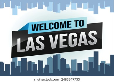 text word welcome to LV Las Vegas city USA icon logo poster vector modern design graphic can use banner, flyer, web, slot casino, hotel, sport event, special promo tour trip vacation holiday