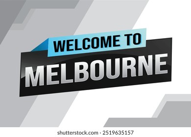 text wort willkommen zu Melbourne stadt symbol logo poster vektor moderne design grafik kann verwenden banner, flyer, web, studie, bildung, sport event, spezielle aktion tour trip holiday

