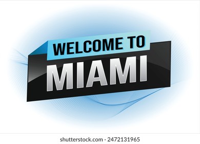 text word welcome to Miami city USA icon logo poster vector modern design graphic can use banner, flyer, web, slot casino, hotel, sport event, special promo tour trip vacation holiday

