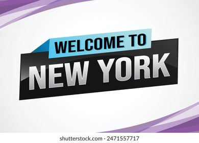 text word welcome to NYC New York city USA icon logo poster vector modern design graphic can use banner, flyer, web, study, education, sport event, special promo tour trip vacation holiday

