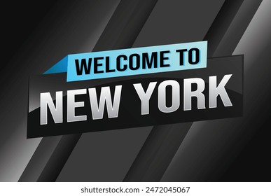 text word welcome to NYC New York city USA icon logo poster vector modern design graphic can use banner, flyer, web, study, education, sport event, special promo tour trip vacation holiday

