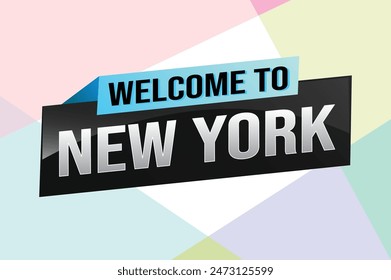 text word welcome to NYC New York city USA icon logo poster vector modern design graphic can use banner, flyer, web, study, education, sport event, special promo tour trip vacation holiday

