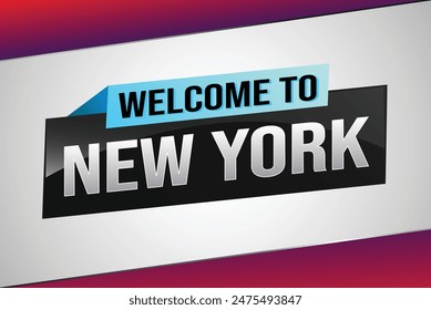 text word welcome to NYC New York city USA icon logo poster vector modern design graphic can use banner, flyer, web, study, education, sport event, special promo tour trip vacation holiday

