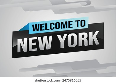 text word welcome to NYC New York city USA icon logo poster vector modern design graphic can use banner, flyer, web, study, education, sport event, special promo tour trip vacation holiday

