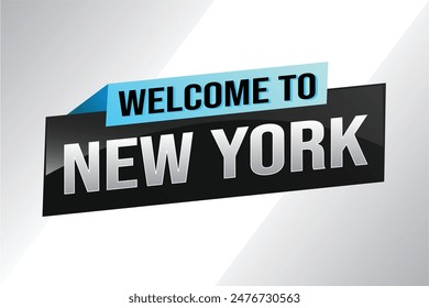 text word welcome to NYC New York city USA icon logo poster vector modern design graphic can use banner, flyer, web, study, education, sport event, special promo tour trip vacation holiday

