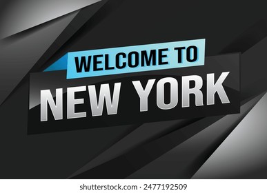 text word welcome to NYC New York city USA icon logo poster vector modern design graphic can use banner, flyer, web, study, education, sport event, special promo tour trip vacation holiday

