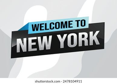 Textwort Willkommen bei NYC Neu York City USA Icon Logo Poster Vektorgrafik Modernes Design Grafik kann Banner, Flyer, Web, Studium, Bildung, Sportveranstaltung, Sonderaktion Tour Urlaub

